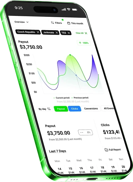 Image of the Crakrevenue app's Payout section on an iPhone