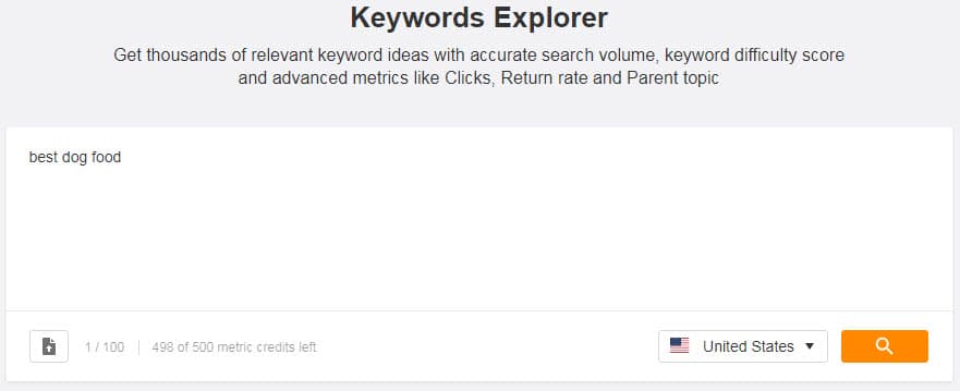 keywords explorer ahrefs