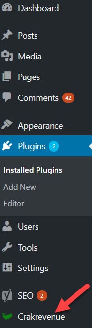 crakrevenue-wordpress-plugin-menu